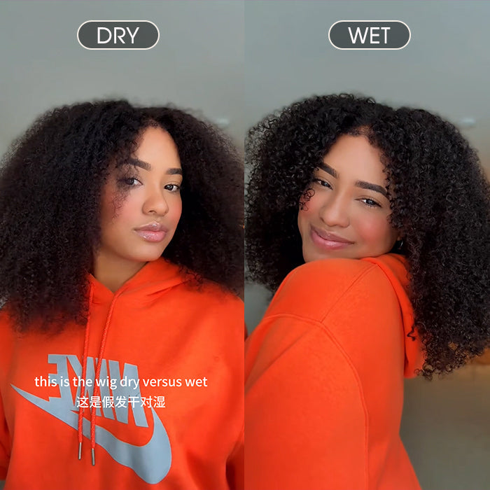 18" = $125 Glueless 4C Kinky Edge Afro Kinky Curly Human Hair Wig Pre Cut HD Lace Skin Melt Wigs Natural Hairline Alexwigs