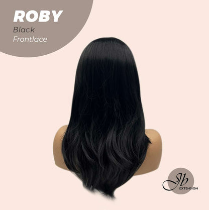 JBEXTENSION 22 Inches Jet Black Medium Length Women Frontlace Glueless Wig ROBY BLACK Alexwigs