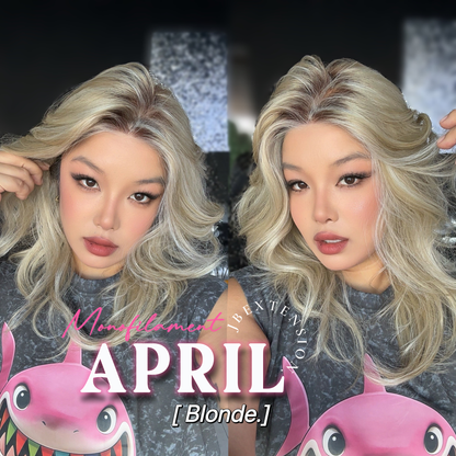 [PRE-ORDER] JBEXTENSION APRIL MONO Monofilament Handmade Wig 6X5 Full Monofilament Hand Tied Top Wig 18 Inches Mix Blonde Mono Lace Wig With Anti-slip Silicone Strips Glueless Wig APRIL MONO MIX BLONDE【BENDY EAR TABS】 Alexwigs