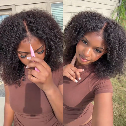18" = $125 Glueless 4C Kinky Edge Afro Kinky Curly Human Hair Wig Pre Cut HD Lace Skin Melt Wigs Natural Hairline Alexwigs