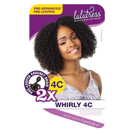 Sensationnel Lulutress Pre-Stretched Pre-Looped Crochet Braid - 2X WHIRLY 4C Alexwigs