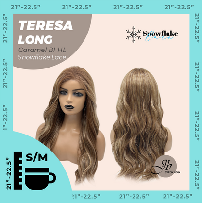 [PRE-ORDER] JBEXTENSION 22 Inches Long Caramel Blonde Highlight Pre-Cut Snowflake Lace Frontlace Glueless Wig TERESA LONG CARAMEL BLONDE HIGHLIGHT【PERMATEASE】【BENDY EAR TABS】 Alexwigs