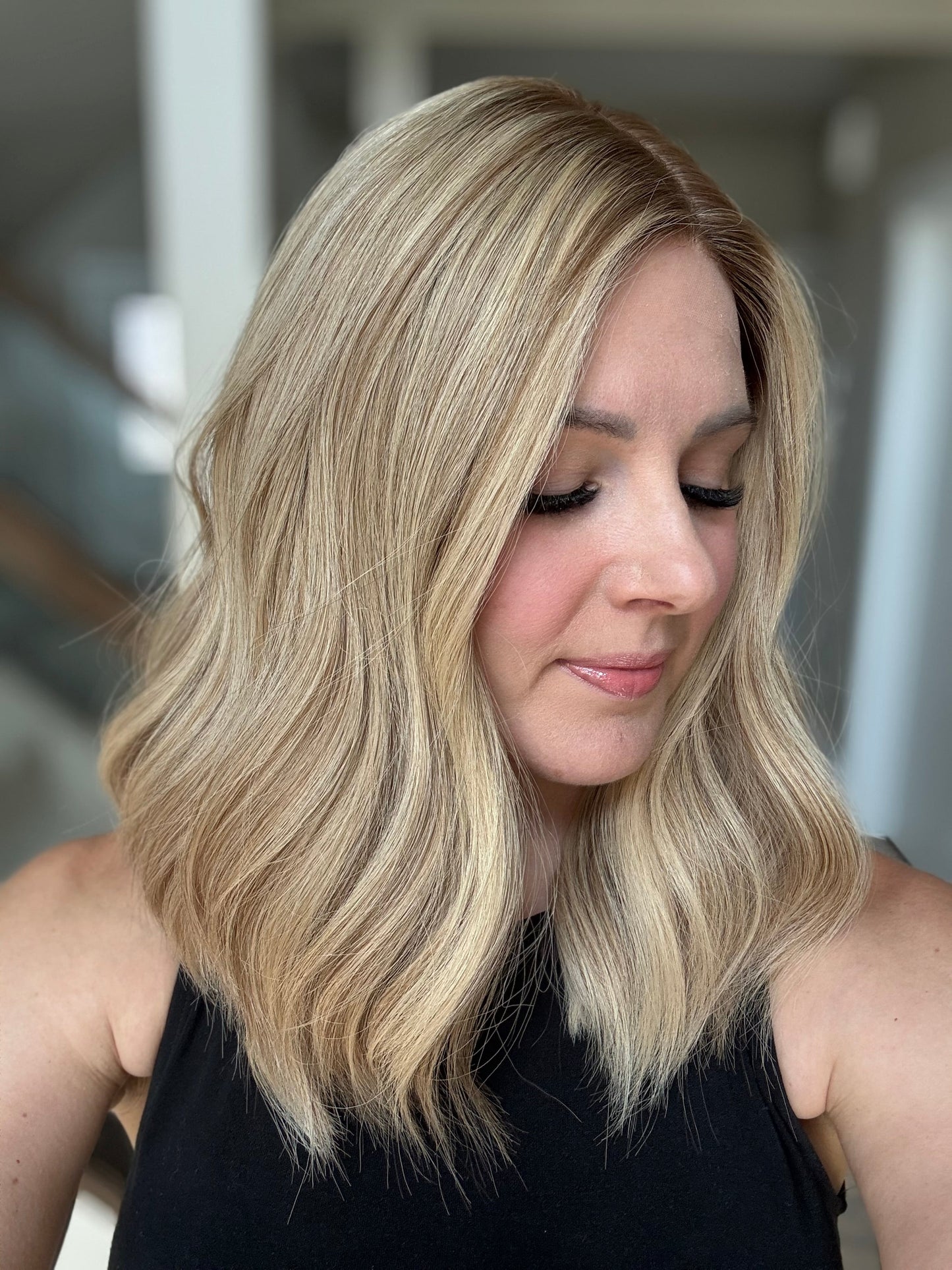 18" Cara LOB Comfort Cap Silk Top Wig (S) Alexwigs