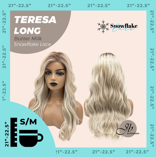 JBEXTENSION 22 Inches Long Butter Milk Pre-Cut Snowflake Lace Frontlace Glueless Wig TERESA LONG BUTTER MILK【PERMATEASE】【BENDY EAR TABS】 Alexwigs