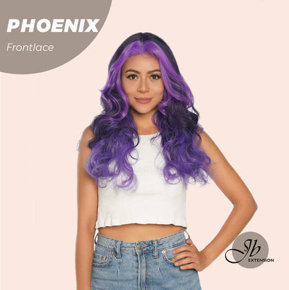 JBEXTENSION 24 Inches Mix Purple Body Wave Pre-Cut Frontlace Glueless Wig PHOENIX Alexwigs