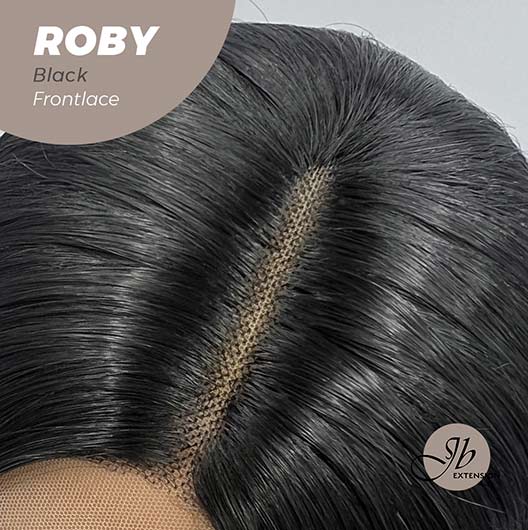 JBEXTENSION 22 Inches Jet Black Medium Length Women Frontlace Glueless Wig ROBY BLACK Alexwigs
