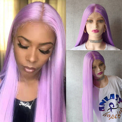 13x4 Purple Color 13x4 HD Lace Front Human Hair Wigs with Baby HairGlueless Lace wig Alexwigs