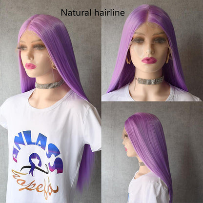 13x4 Purple Color 13x4 HD Lace Front Human Hair Wigs with Baby HairGlueless Lace wig Alexwigs