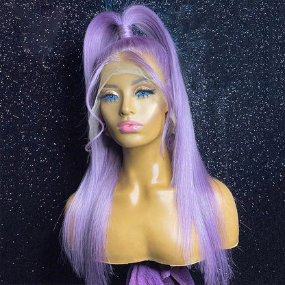 13x4 Purple Color 13x4 HD Lace Front Human Hair Wigs with Baby HairGlueless Lace wig Alexwigs