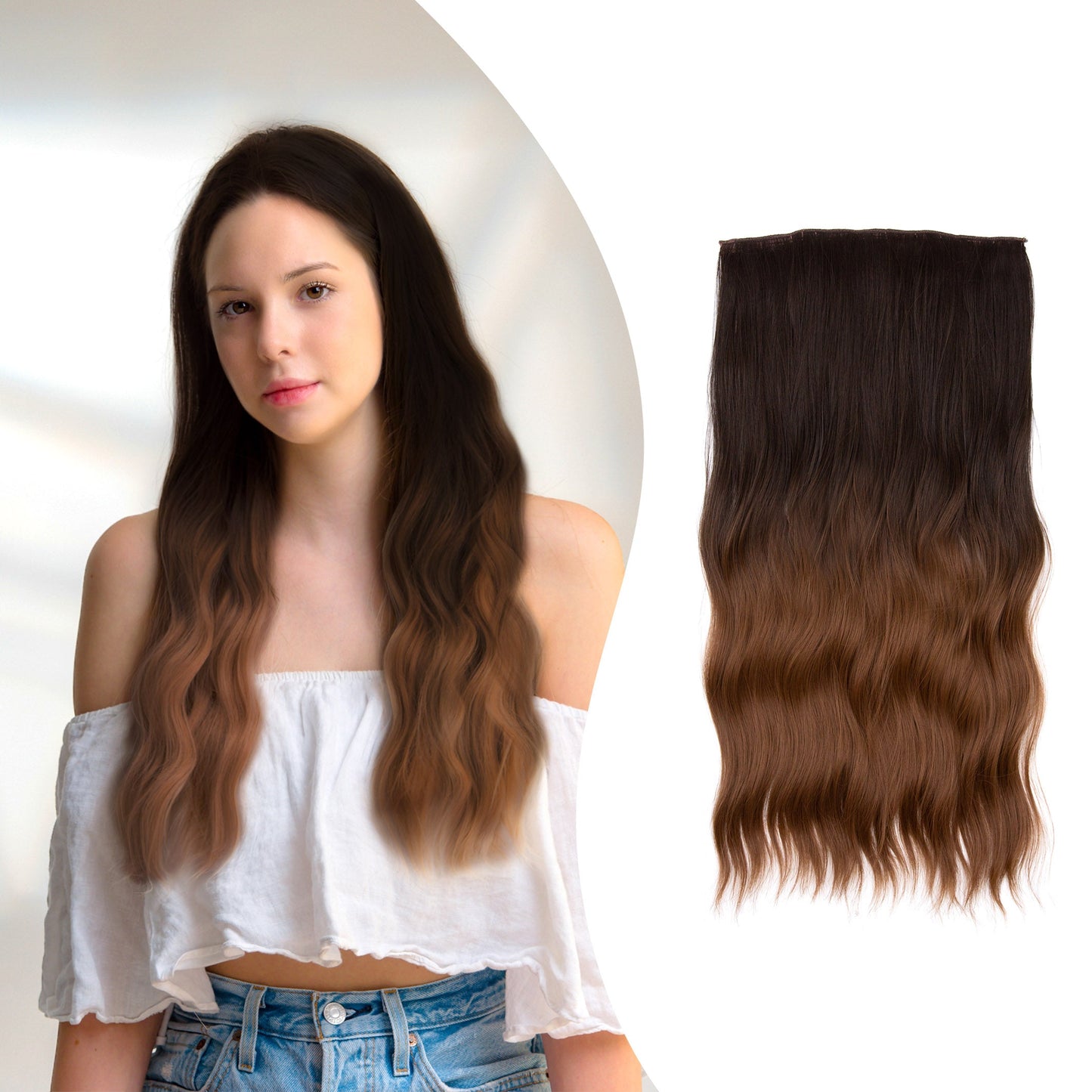 20" Hair Extensions Clip-in Body Wave 160g SHATUSH OMBRE' Alexwigs
