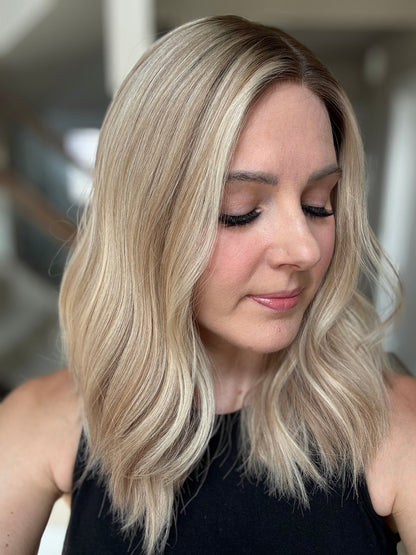 18" Katie LOB Comfort Cap Silk Top Wig (M) Alexwigs