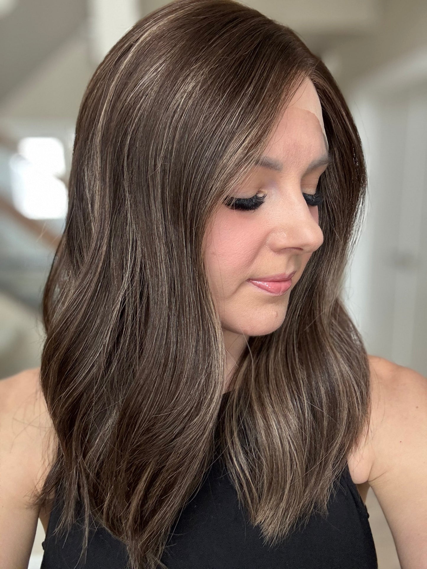 19" Monica LOB Comfort Cap Lace Top Wig (S) Alexwigs