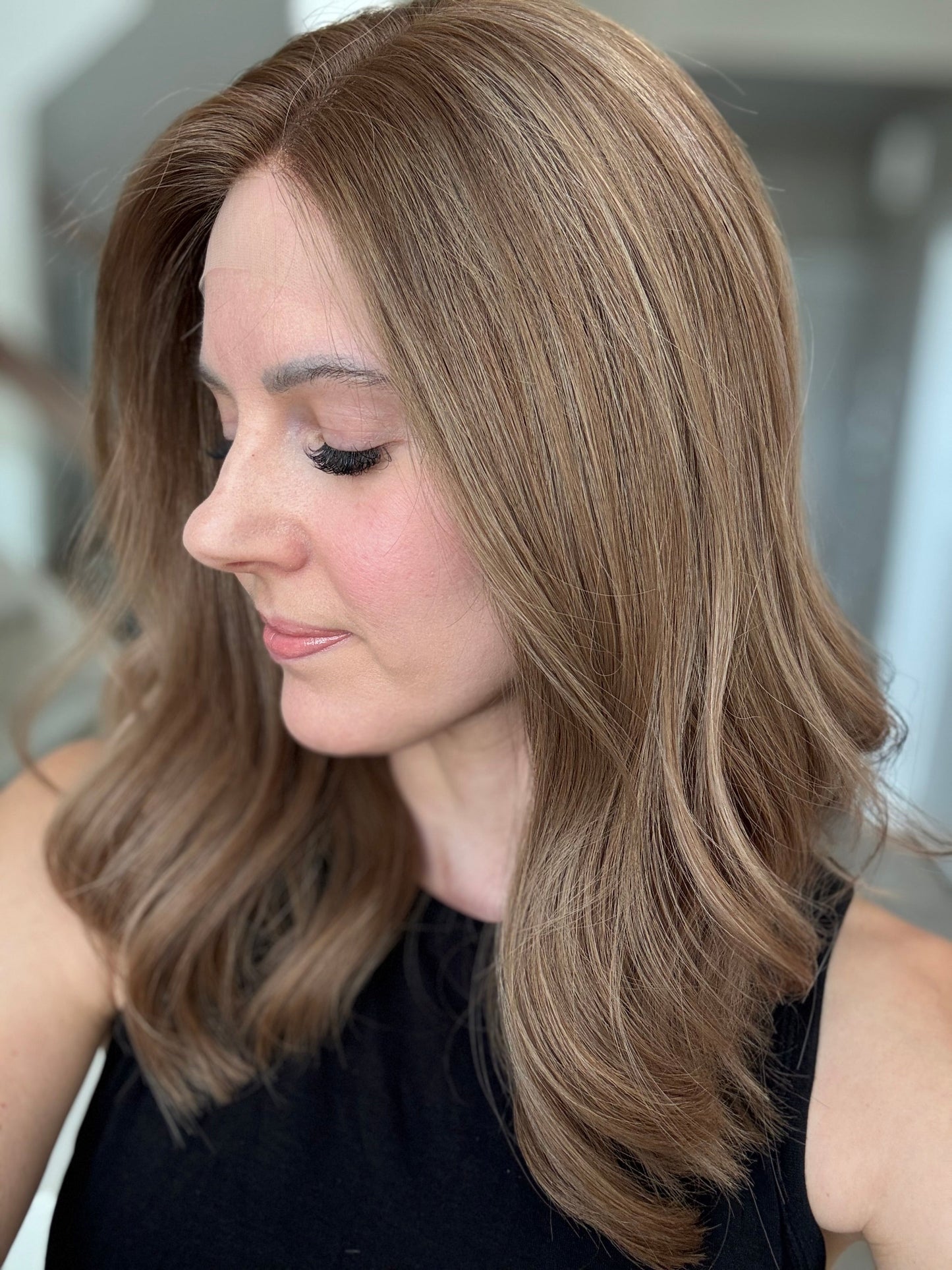 18" Justine LOB Comfort Cap Lace Top Wig (M) Alexwigs