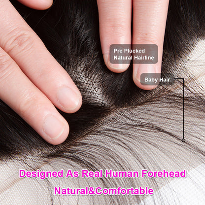 10A Grade Brazilian Straight Virgin Hair Weave 3 Bundles With Lace Frontal 13x4 Ear To Ear Alexwigs