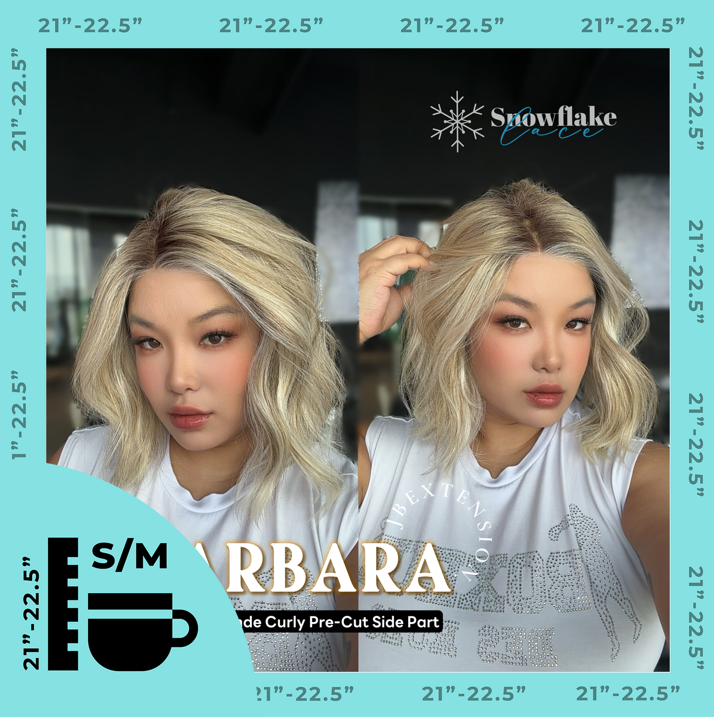 [PRE-ORDER] JBEXTENSION 12 Inches Blonde Curly Pre-Cut Side Part Snowflake Lace Frontlace Glueless Wig BARBARA【BENDY EAR TABS】 Alexwigs