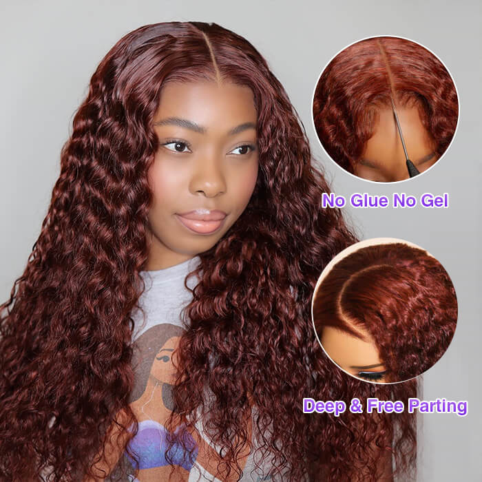 #33 Reddish Brown Color Upgrade 8*5 Pre Cut HD Lace Closure Wigs Glueless Ready & Go Wig Alexwigs