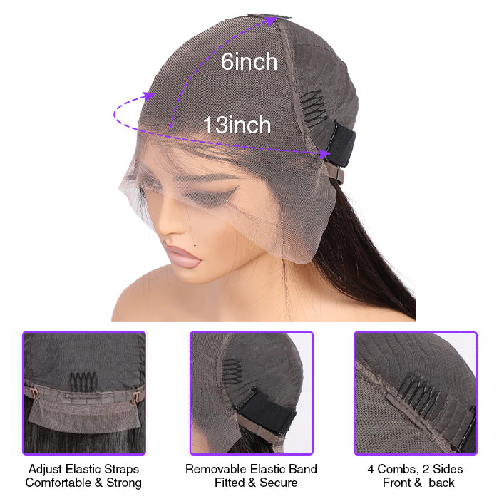 13x6 HD Lace Front Wig Human Hair Wigs 99J Burgundy Pre-Plucked Remy Human Hair Deep Part Wigs Alexwigs