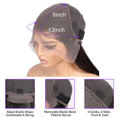 13x6 HD Lace Front Wig Human Hair Wigs 99J Burgundy Pre-Plucked Remy Human Hair Deep Part Wigs Alexwigs