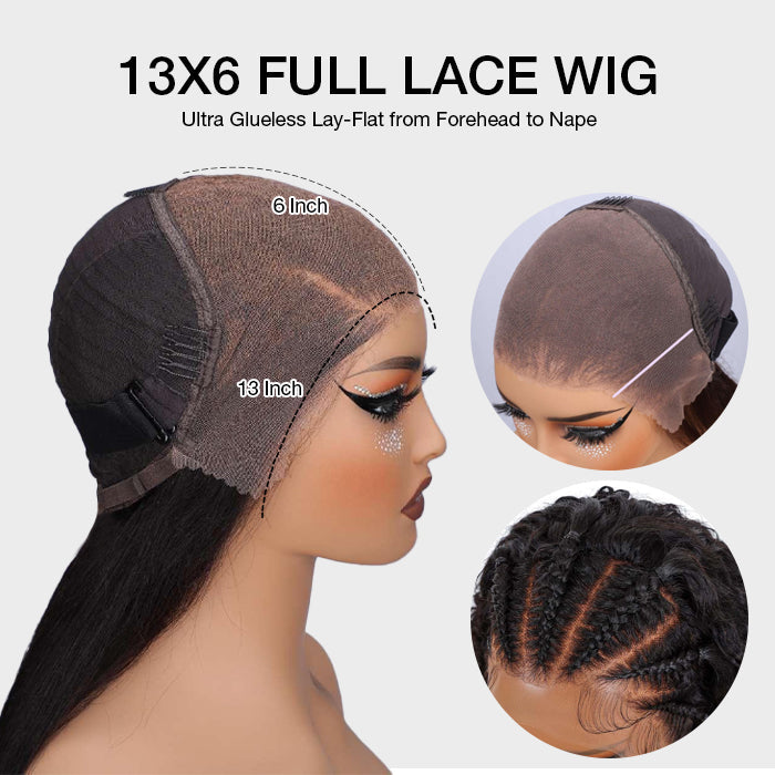 13x6 Full Lace Frontal Water Wave Wig Pre Bleached Glueless Lace Human Hair Wigs Super Secure Alexwigs
