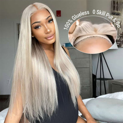 #P18/613 Highlight 13x6 Full Lace Frontal Straight Drawstring Wigs Pre Plucked HD Lace Human Hair Wigs Alexwigs