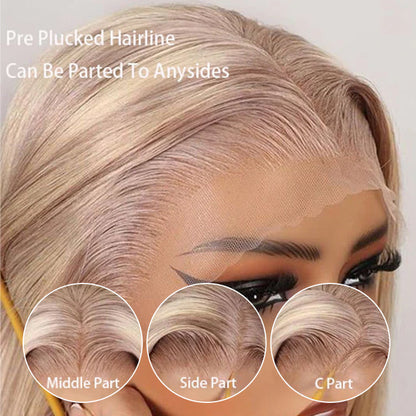 #P18/613 Highlight 13x6 Full Lace Frontal Straight Drawstring Wigs Pre Plucked HD Lace Human Hair Wigs Alexwigs