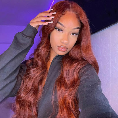 #33 Reddish Brown Glueless Ready & Go Wigs 8*5 Pre Cut Lace Closure Wigs Alexwigs