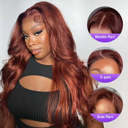 #33 Reddish Brown Glueless Ready & Go Wigs 8*5 Pre Cut Lace Closure Wigs Alexwigs