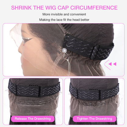 #27 Honey Blonde Color Invisible-Pull String 360 Lace Frontal Wigs Glueless HD Lace Wigs With Pre Plucked Alexwigs