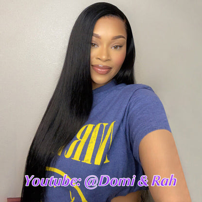 13x4 HD Lace Frontal Wigs Pre Plucked Glueless Straight Human Hair Wigs For Black Women Alexwigs