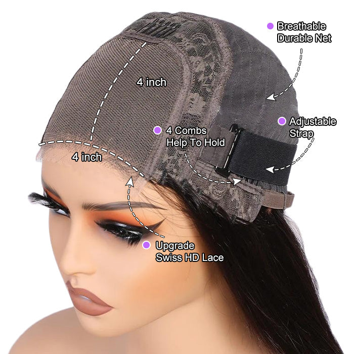 #1B/30 Balayage Highlight Wig Body Wave 4x4 HD Lace Closure Human Hair Wigs | Real HD Lace Alexwigs