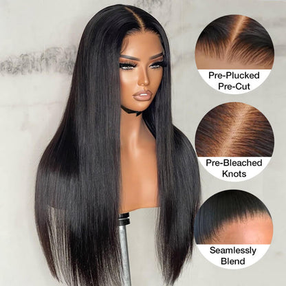 13x4 Pre-Cut Lace Front Straight Wig Real Ear To Ear Pre-Cut & Pre-Pluck & Pre-Bleached Pre-All Wig Alexwigs