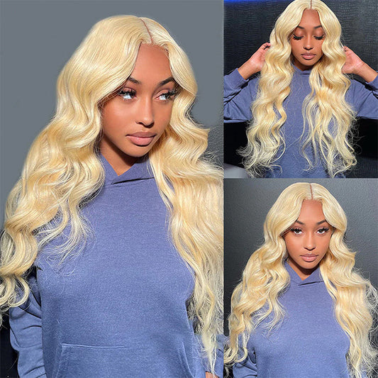 #613 Blonde Wig Glueless 5x5 HD Lace Closure Wig Blonde Human Hair Wigs 220% Density Alexwigs