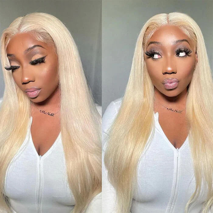 #613 Blonde Wig Glueless 5x5 HD Lace Closure Wig Blonde Human Hair Wigs 220% Density Alexwigs