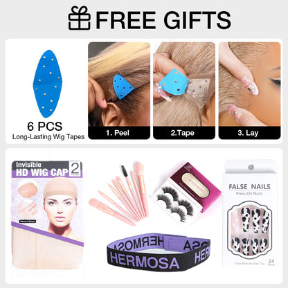 #613 Blonde Glueless Pull Go Drawstring Wigs Silky Straight 13x6 Full Lace Front Wig Alexwigs