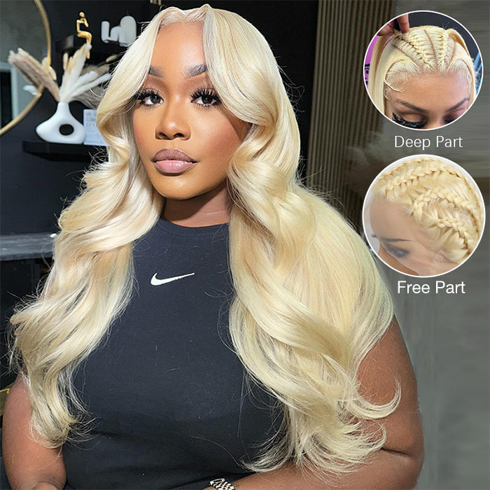 #613 Blonde Body Wave Pull Go Drawstring 13x6 Full Lace Front Glueless Wig Alexwigs