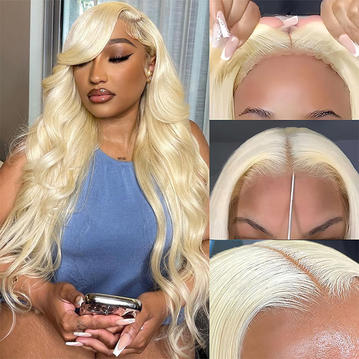#613 Blonde Body Wave Pull Go Drawstring 13x6 Full Lace Front Glueless Wig Alexwigs