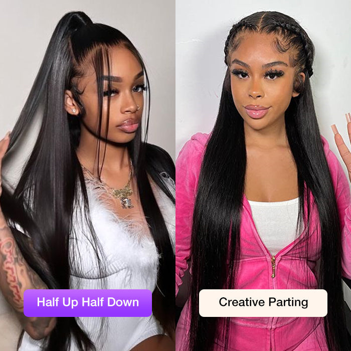 13x4 HD Lace Frontal Wigs Pre Plucked Glueless Straight Human Hair Wigs For Black Women Alexwigs