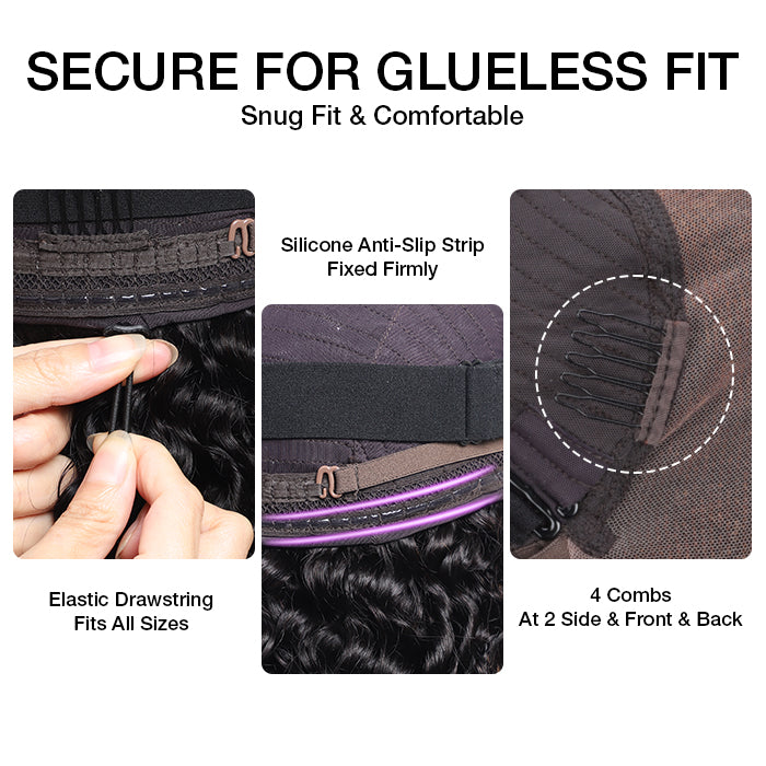 #1B/30 Balayage Highlights 4C Edges Curly Wig 13x6 Full HD Lace Pre Plucked Realistic Hairline Glueless Wig Alexwigs