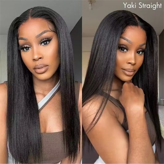 13x4 Lace Frontal Yaki Straight Pre Cut & Pre-Plucked Real Ear To Ear Pre-All Glueless Wig Alexwigs