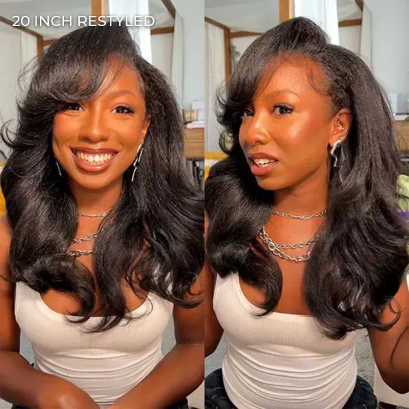 13x4 Lace Frontal Yaki Straight Pre Cut & Pre-Plucked Real Ear To Ear Pre-All Glueless Wig Alexwigs