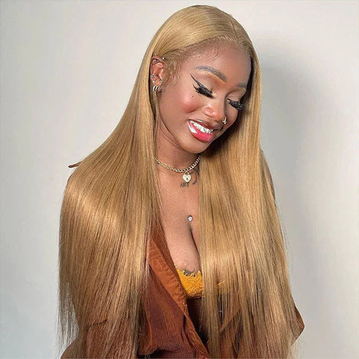 #27 Honey Blonde Straight/Body Wave Upgrade 8x5 Pre Cut HD Lace Ready & Go Glueless Human Hair Wigs Alexwigs
