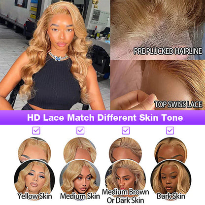 #27 Colored Lace Front Wigs For Women 13*4 HD Lace Straight & Body Wave Human Hair Wigs Alexwigs