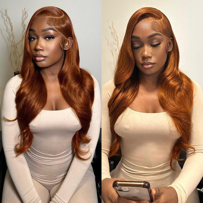 #30 Chestnut Brown Lace Front Wigs Body Wave Human Hair Fall Color Wigs For  Women Alexwigs