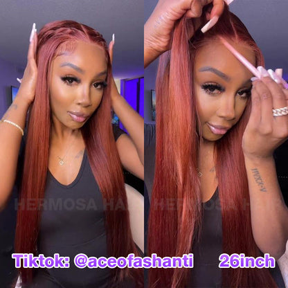 #33 Reddish Brown Color Upgrade 8*5 Pre Cut HD Lace Closure Wigs Glueless Ready & Go Wig Alexwigs