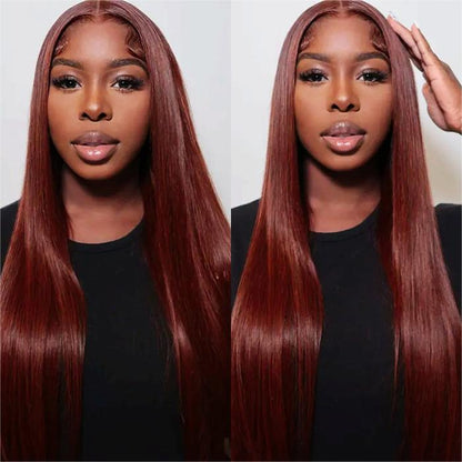 #33 Reddish Brown Color 8*5 Pre Cut HD Lace Closure Wigs Ready & Go Glueless Wig Beginner Friendly Alexwigs
