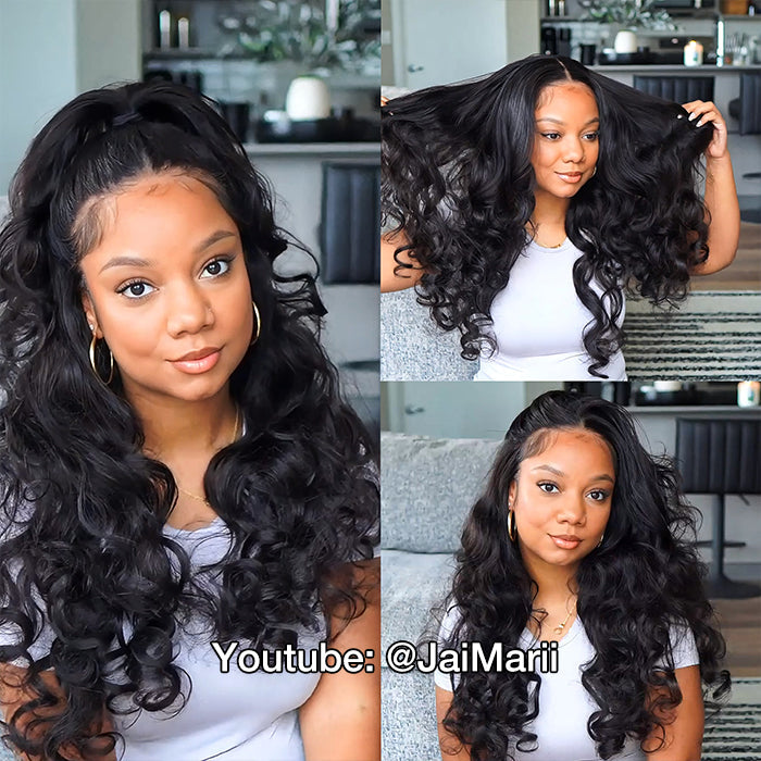 +$9.9 Get A Wig | Drawstring Cap Glueless 13x4 Frontal Lace Human Hair Wig Straight Pre-Cut Lace 220% Density Alexwigs