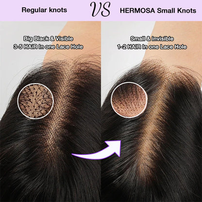 13x4 HD Lace Frontal Wig 100% Human Hair Wigs With Invisible Bleached Small Knots Hermosa Affordable Long Hair 180% Alexwigs