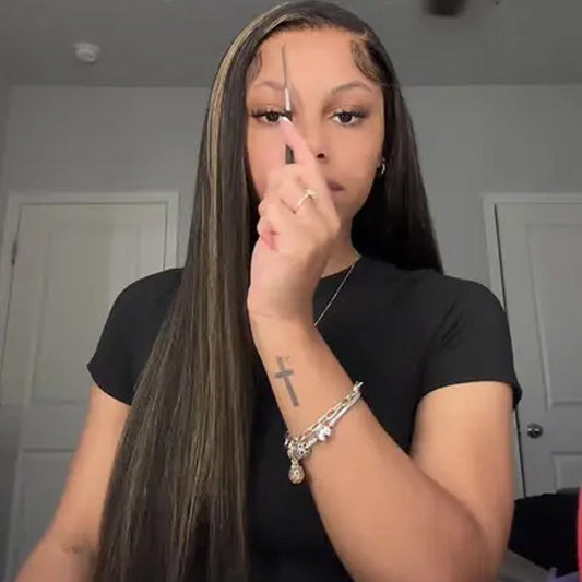 #1B/27 Blonde Highlight Color 8x5 HD Lace Human Hair Glueless Wig Pre Plucked Natural Hairline Ship In 24H Alexwigs