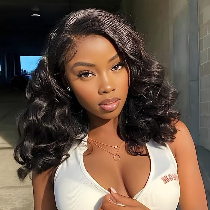 14 Inch Body Wave Short bob Wigs 5x5 Lace Closure Wigs Human Hair 100% Real Human Hair Wig Alexwigs