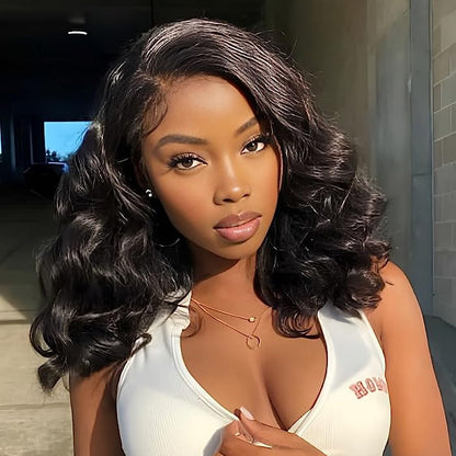 14 Inch Body Wave Short bob Wigs 5x5 Lace Closure Wigs Human Hair 100% Real Human Hair Wig Alexwigs